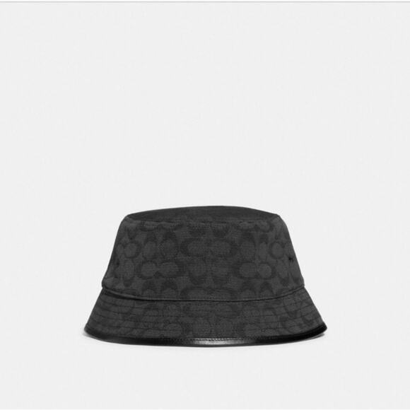 Coach Women's Signature C Jacquard Canvas Bucket Hat in Black - Picture 1 of 1